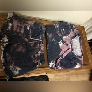 COPY - Tie dye 2 piece short and tshirt loungewear